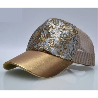 Sequin Flashes 5 Panel Trucker Hip Hop Breathable Mesh Hat for Women  -  GeraldBlack.com