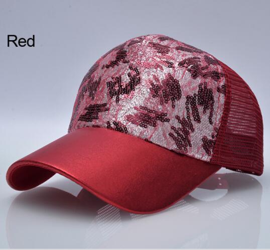 Sequin Flashes 5 Panel Trucker Hip Hop Breathable Mesh Hat for Women - SolaceConnect.com