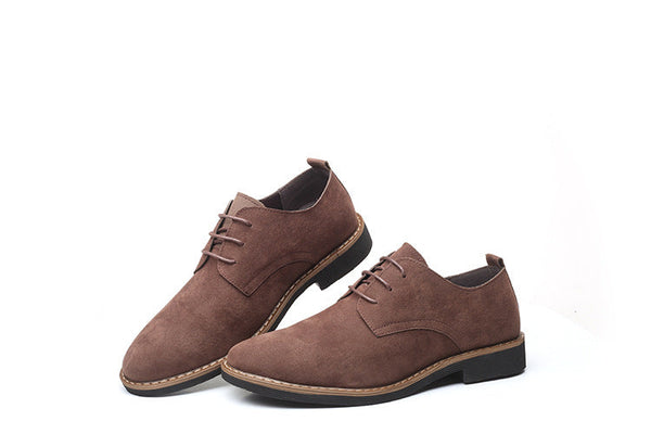Sewing Fashion Comfortable Flock Leather Lace-Up Casual Shoes for Men  -  GeraldBlack.com