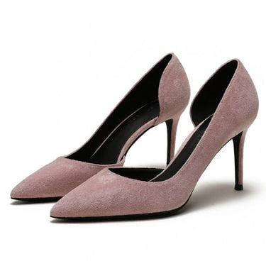 Sexy 8cm High Heels Pointed Toe Suede Leather D'orsay Heels Pumps for Women  -  GeraldBlack.com