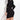 Sexy Fashion Women's Solid Black Color Long Sleeves Front Tie Mini Dress - SolaceConnect.com