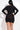 Sexy Fashion Women's Solid Black Color Long Sleeves Front Tie Mini Dress - SolaceConnect.com