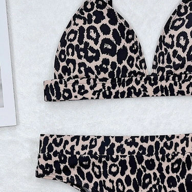 Sexy Leopard Print Push Up Wirefree Padded High Waist Bathing Bikini Set  -  GeraldBlack.com