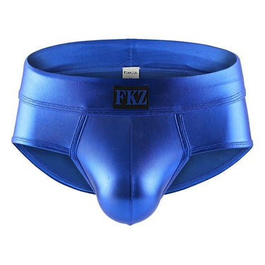 Sexy Male Synthetic Leather Low Rise U Bulge Party Bikini Briefs Underwear - SolaceConnect.com