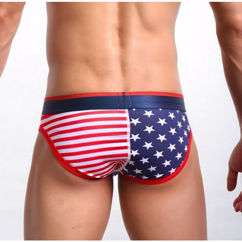 Sexy Men's Cotton USA Flag Printed Low Waist Underpants Underwear Briefs  -  GeraldBlack.com