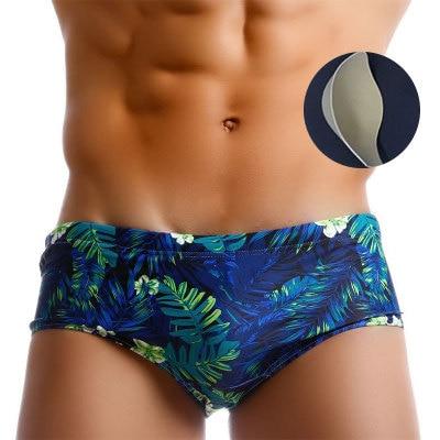 Sexy Men's Geometric Padded Enhancing Pouch Push Up Swim Briefs - SolaceConnect.com
