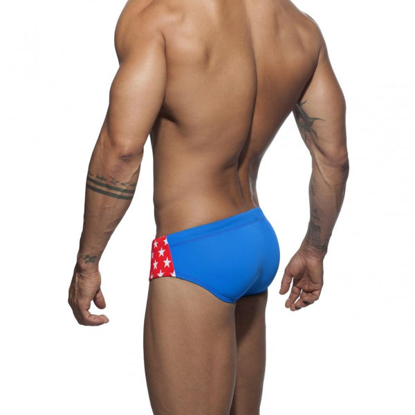 Sexy Men's Low Rise Printed Tight Push-Up Swim Trunks with Pad - SolaceConnect.com