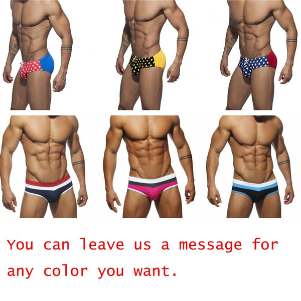 Sexy Men's Low Waist Printed Padded Briefs Swimwear Beach Shorts Trunks - SolaceConnect.com