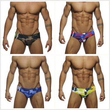 Sexy Men's Low Waist Printed Padded Briefs Swimwear Beach Shorts Trunks - SolaceConnect.com