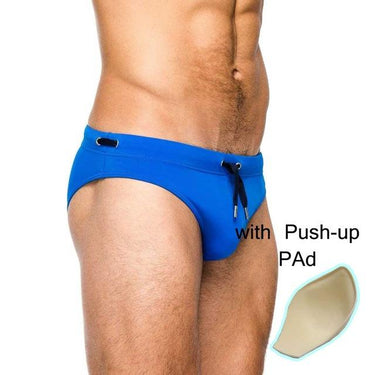 Sexy Men's Push-Up Padded Low Waist Swim Brief Trunks Swimwear - SolaceConnect.com