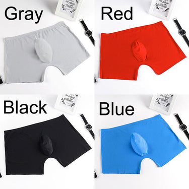 Sexy Men's Soft Ice Silk Seamless U Convex Boxer Shorts Underwear - SolaceConnect.com