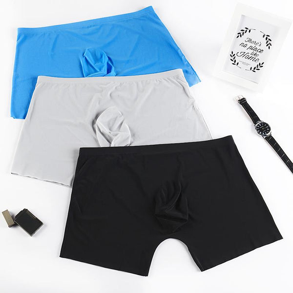 Sexy Men's Soft Ice Silk Seamless U Convex Boxer Shorts Underwear  -  GeraldBlack.com
