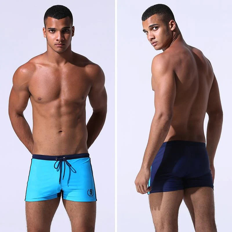 Sexy Men's Solid Color Swimwear Boxer Trunk Shorts for Surfing  -  GeraldBlack.com