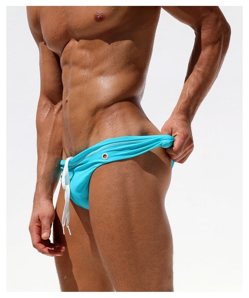 Sexy Men's Solid Drawstring Tight Swimwear Briefs Trunks Boxers - SolaceConnect.com