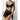 Sexy Mesh Skirt 3 Piece Bikini Set Women Halter Solid Black Bandage Cross Swimwear Beach Bathing Suit  -  GeraldBlack.com