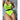 Sexy Neon Green Underwire One Piece Swimsuit Women Halter Push Up Solid Buckle Bathing Suit Backless Belt Swimwear  -  GeraldBlack.com
