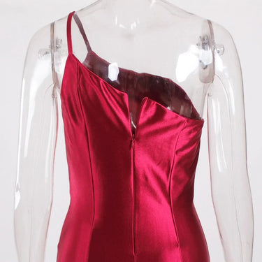 Sexy One Shoulder Sleeveless High Split Back Zipper Floor Length Maxi Dress - SolaceConnect.com
