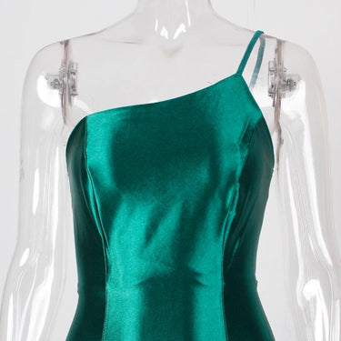 Sexy One Shoulder Sleeveless High Split Back Zipper Floor Length Maxi Dress - SolaceConnect.com