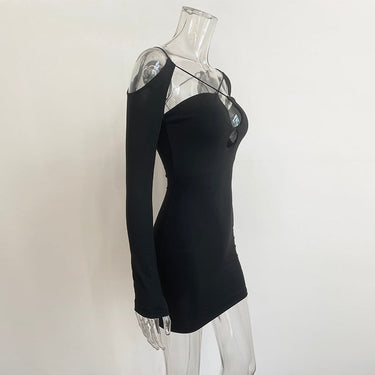 Sexy Party Cut Out Backless Long Sleeve Black Dress for Women  -  GeraldBlack.com