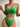 Sexy Push Up Bikini Set Women Green Ribbed Metal Strap Two Piece Swimsuit Bathing Suit High Waist Swimwear Beach Outfits  -  GeraldBlack.com