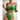 Sexy Push Up Bikini Set Women Green Ribbed Metal Strap Two Piece Swimsuit Bathing Suit High Waist Swimwear Beach Outfits  -  GeraldBlack.com