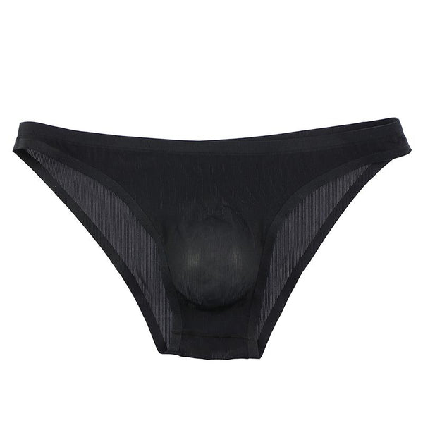 Sexy Seamless Ice Silk Solid Transparent Pouch Briefs Underpants for Men - SolaceConnect.com