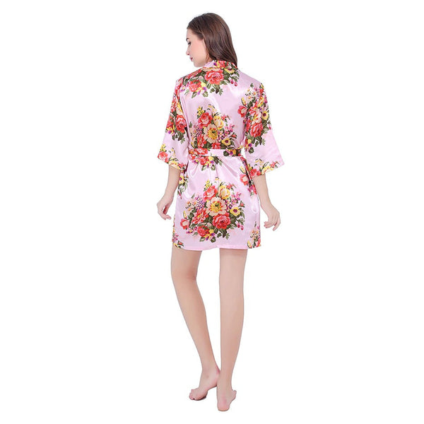 Sexy Silk Satin Wedding Kimono Robes Sleepwear Nightgown for Women  -  GeraldBlack.com