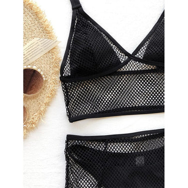 Sexy Solid Color High Cut Push Up Wirefree Nylon Mesh Swimsuit  -  GeraldBlack.com
