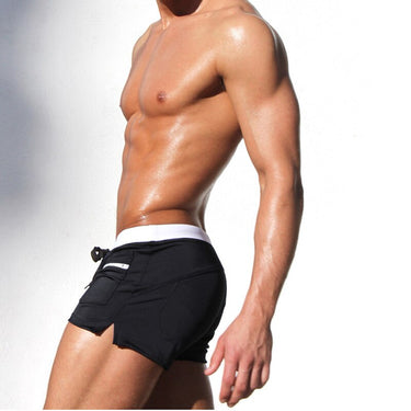 Sexy Solid Color Patchworked Short Briefs Swimsuit for Men  -  GeraldBlack.com