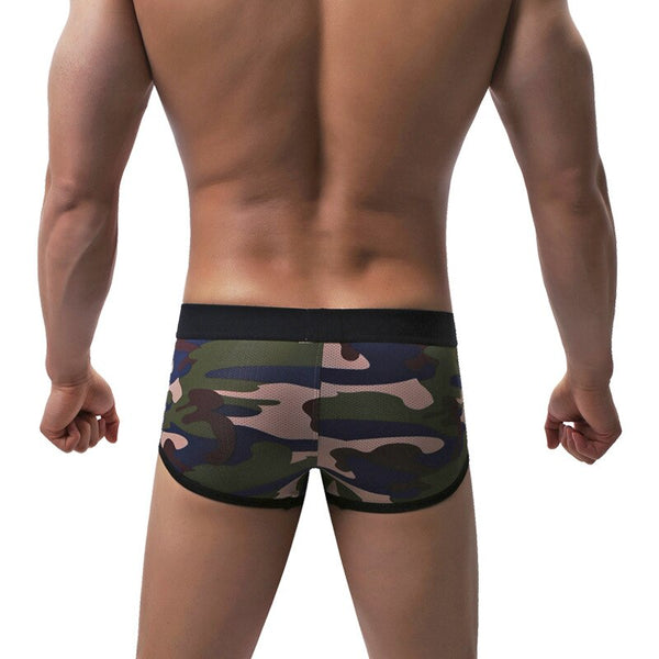 Sexy Style Camouflage Printed Mesh Underwear Briefs for Men - SolaceConnect.com