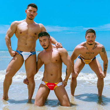 Sexy Summer Fashion Stitching Triangle Beach Swimming Trunks for Men - SolaceConnect.com