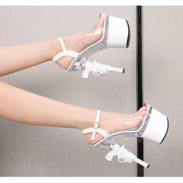 Sexy Summer Party Style Strange Transparent Pistol Heels Platform Sandals  -  GeraldBlack.com