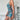 Floral Blue Criss Cross Back Dress Spaghetti Strap Backless Slim Drawstring Hem Sexy Elegant - SolaceConnect.com
