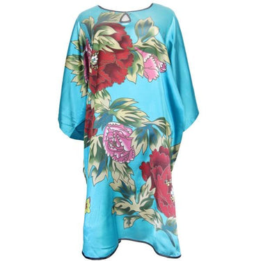Sexy Women's Chinese Rayon Green Peacock Bathrobe Nightgown Sleepwear - SolaceConnect.com