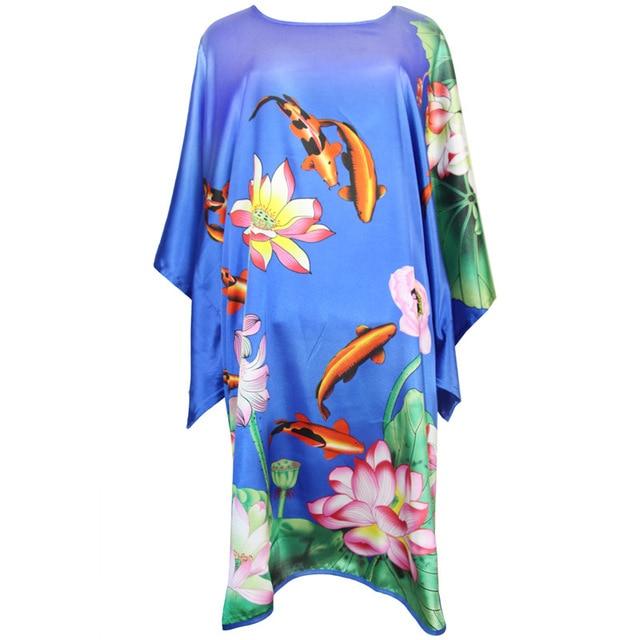 Sexy Women's Chinese Rayon Green Peacock Bathrobe Nightgown Sleepwear  -  GeraldBlack.com