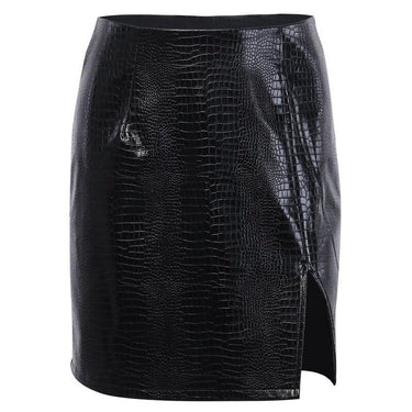 Sexy Women's Faux Leather High Waist Side Split Mini Pencil Skirt for Office  -  GeraldBlack.com