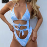 Sexy Women's Green Padded Bra Halter Bandage One Piece Swimsuit Swimwear - SolaceConnect.com