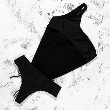 Sexy Women's One Shoulder Padded Bra Bandage One Piece Swimwear with Belt - SolaceConnect.com