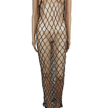 Sexy Women's Pearl Mesh See Through Jumpsuit Beachwear with Cover-up  -  GeraldBlack.com