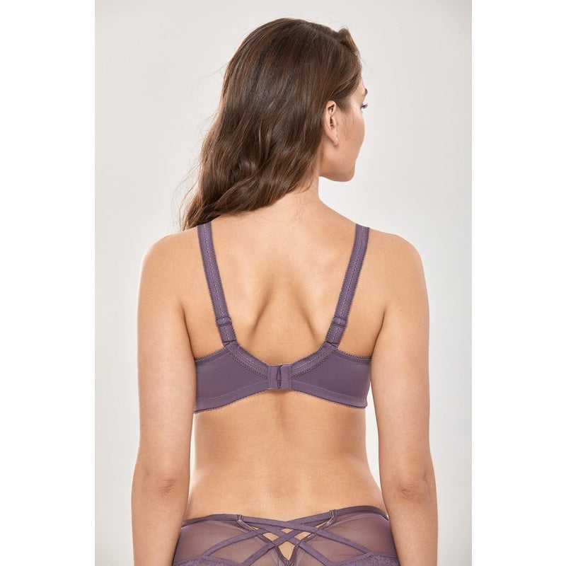 Sexy Women's Plus Size Violet Floral Lace Full-Coverage Wireless Unlined Bra  -  GeraldBlack.com