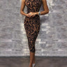 Sexy Women's Printed Casual Sleeveless O-Neck Evening Party Bodycon Dress - SolaceConnect.com