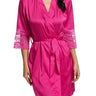 Sexy Women's Real Silk Lace Mid-sleeve Plus Size Nightwear Robes Bathrobes - SolaceConnect.com