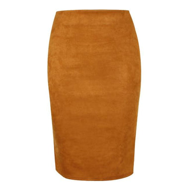 Sexy Women's Suede Elastic High Waist Multi-Color Bodycon Pencil Skirts - SolaceConnect.com
