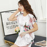 Sexy Women's Summer Casual Peacock Print Satin Sleepshirt Nightgown - SolaceConnect.com