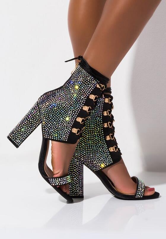 Sexy Women's Unique Bling Bling Crystal Design Lace-up Short Gladiator Boot 1 Sexy Women's Unique Bling Bling Crystal Design Lace-up Short Gladiator Boot