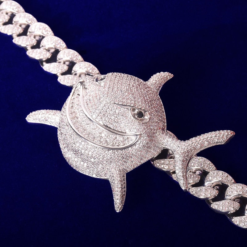 Shark Pendant  Necklace Gold Color Plated Men's Hip Hop Rock Street Jewelry  -  GeraldBlack.com