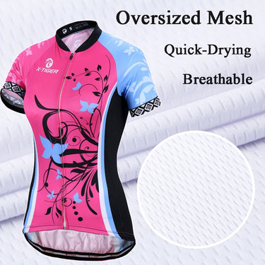 Short Sleeve Women Cycling Jerseys set Breathable Mountain Bike Clothes Women Bicycle Cycling  -  GeraldBlack.com