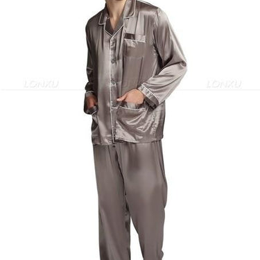 Silk Satin Loungewear Pyjamas Sleepwear Set for Men S,M,L,XL,XXL,XXXL,4XL - SolaceConnect.com