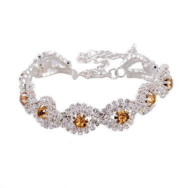 Silver Color Crystal Charm Bracelets and Bangles Wedding Jewelry for Women  -  GeraldBlack.com