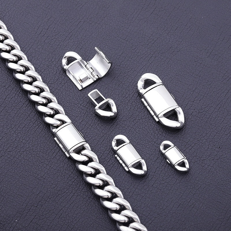 Men's Hip Hop Rapper Style Stainless Steel Round Cuban Miami Chain Nec ...